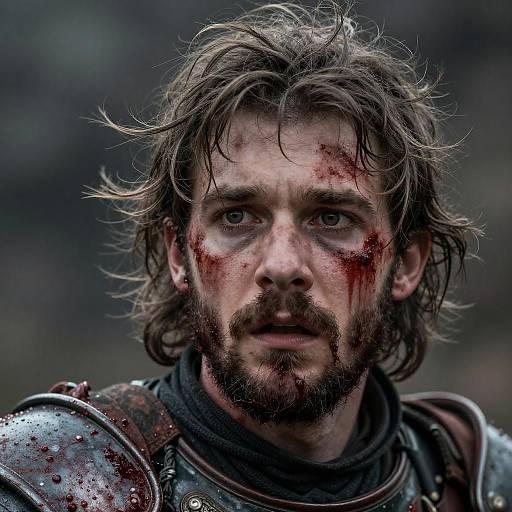 Dramatic Closeup of Scared Handsome Man