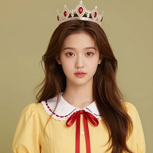 Girl with Crown and Yellow Dress
