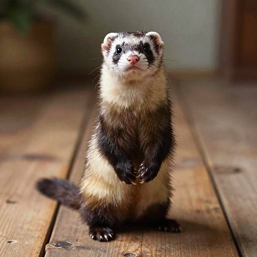 Cozy Standing Ferret Portrait