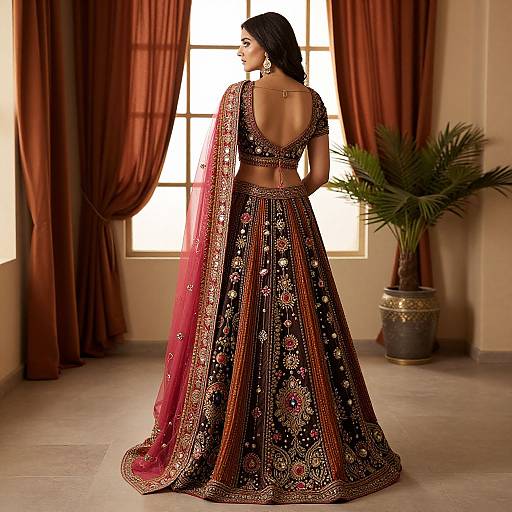Elegant Bridal Lehenga with Embroidery