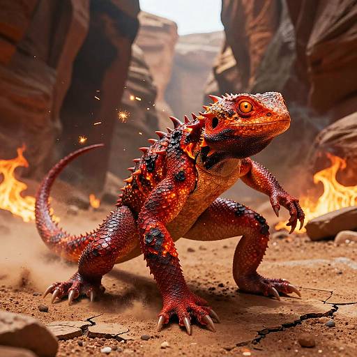 Ember Lizard in Fiery Canyon