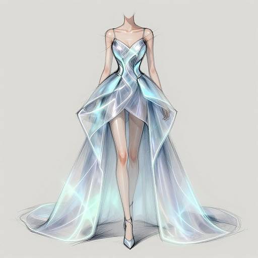 Futuristic Translucent Gown Sketch
