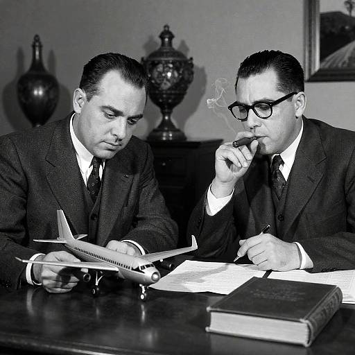 Classic Black-and-White Office Scene