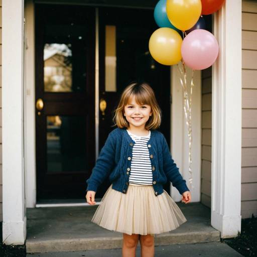 Young Toddler Girl with Balloons Outdoors