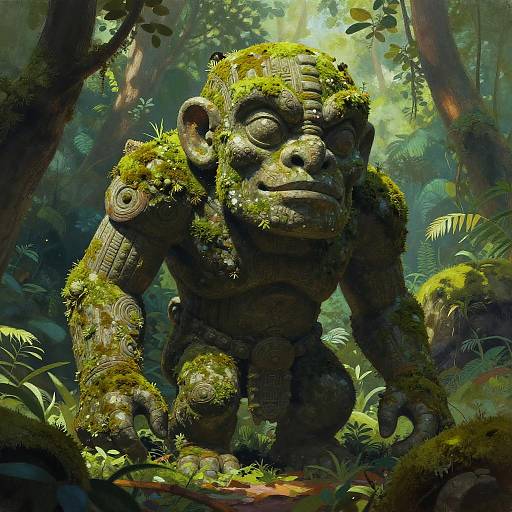Ancient Mossy Stone Golem in Jungle