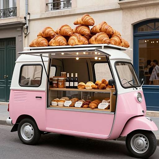 Pastel Pink Piaggio ApeCaR Food Truck
