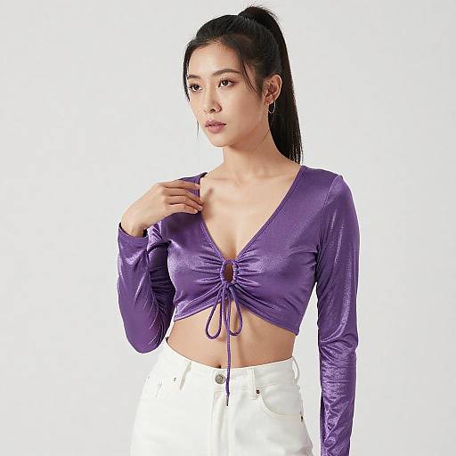 Portrait of Asian Woman in Stylish Outfit