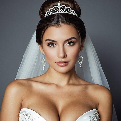 Elegant Bride with Tiara and Veil