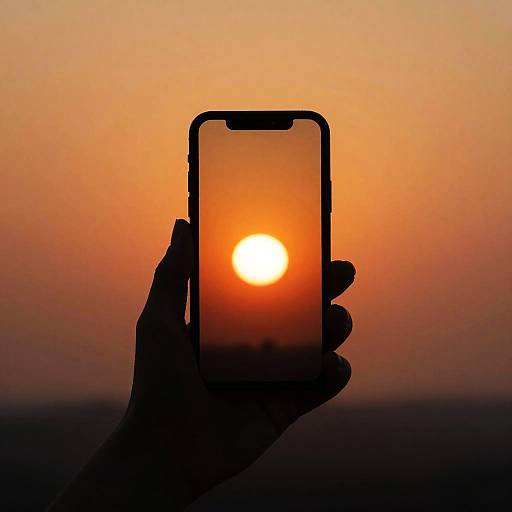 Silhouetted Hand Framing Glowing Sun