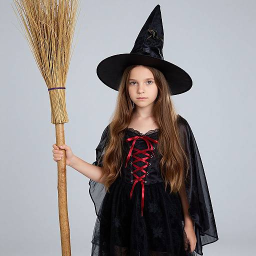 Young Girl in Witch Costume