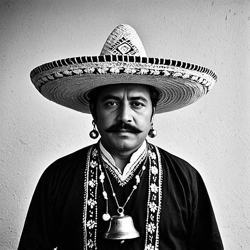 Mexican Man with Hat and Bell