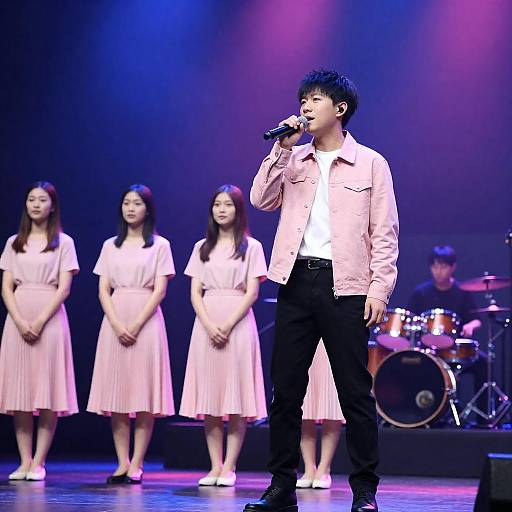 Vibrant Stage Performance with Singers