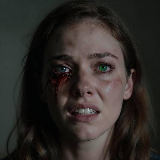 Horror Close-up of a Frightened Woman