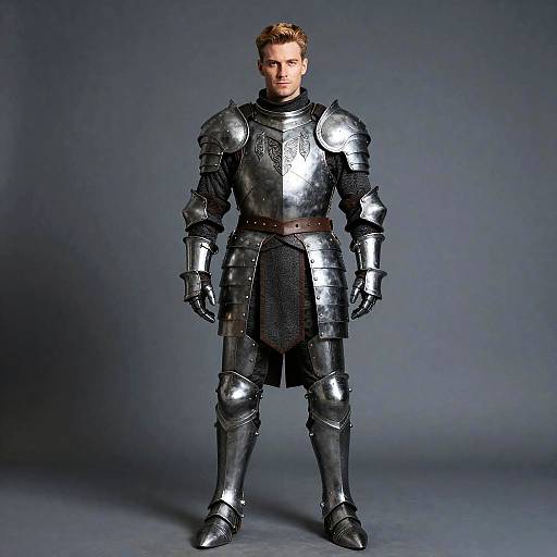Man in Medieval Knight Armor