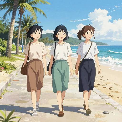 Anime Summer Beachside Casual Skirts