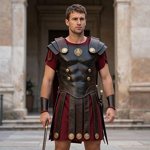 Man in Roman Gladiator Costume