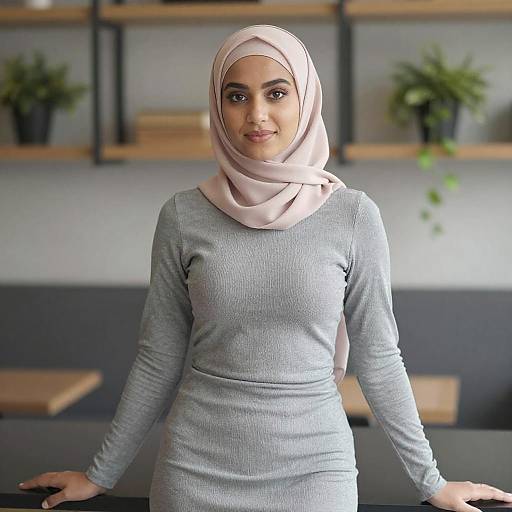 Young Woman in Pink Hijab Portrait