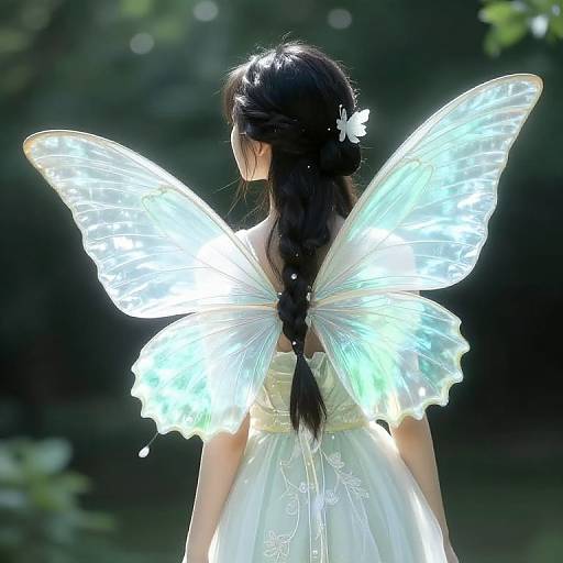 Enchanting Female Fairy with Butterfly Wings