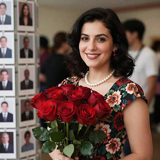 Radiant Woman Among Floral Elegance