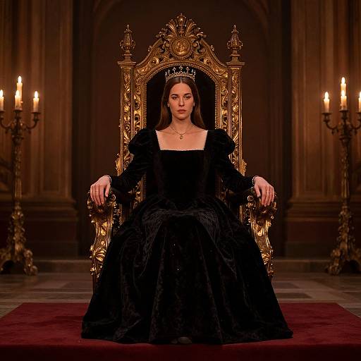 Queen Mary on Lavish Throne