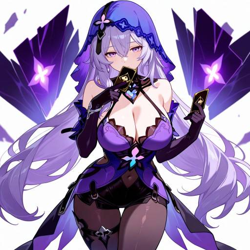 Mystical Black Swan in Purple Attire