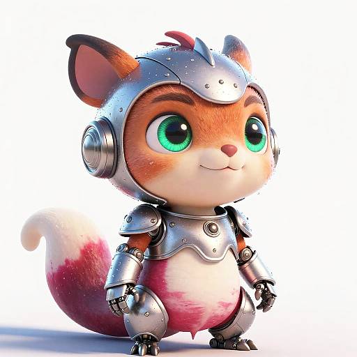 Adorable Squirrel Alien in Robotic Armor
