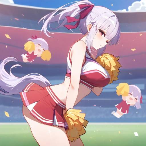 Cheerleader in Action with Teasing Flair