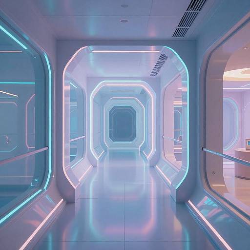 Futuristic Holographic Corridor Design