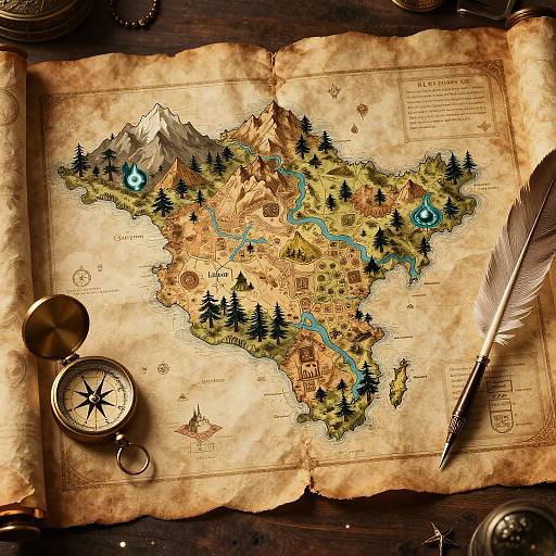 Detailed Fantasy World Map Creation