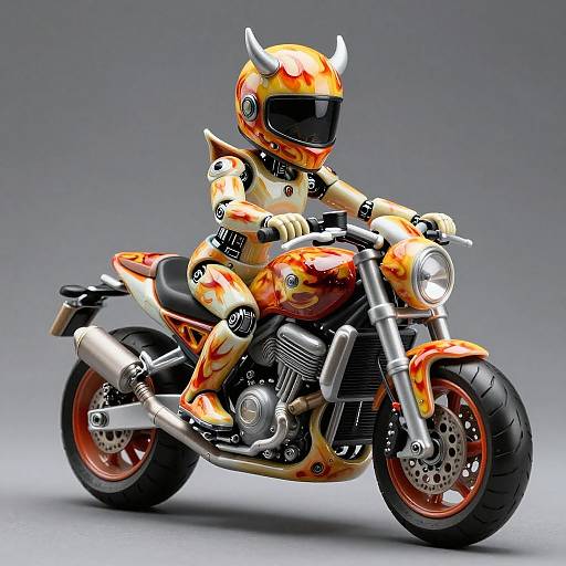 Porcelain Cyborg Motorcycle Demon