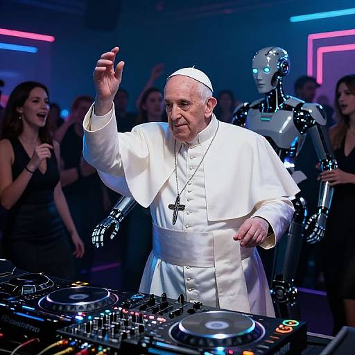Pope Francis Dancing at Cyber Techno Party