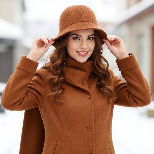 Woman in Winter Brown Apparel