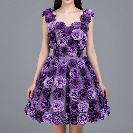 Violet Flower Dress Design