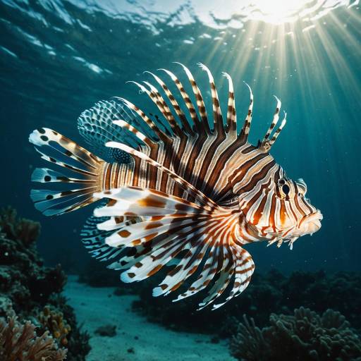 Lionfish Swimming Underwater