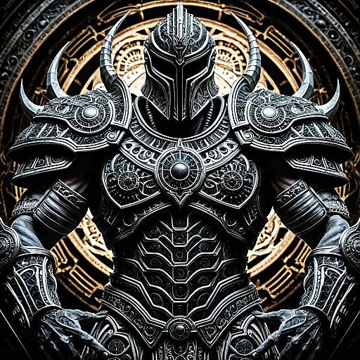 Ancient Warrior Morphing into Fractal Armor