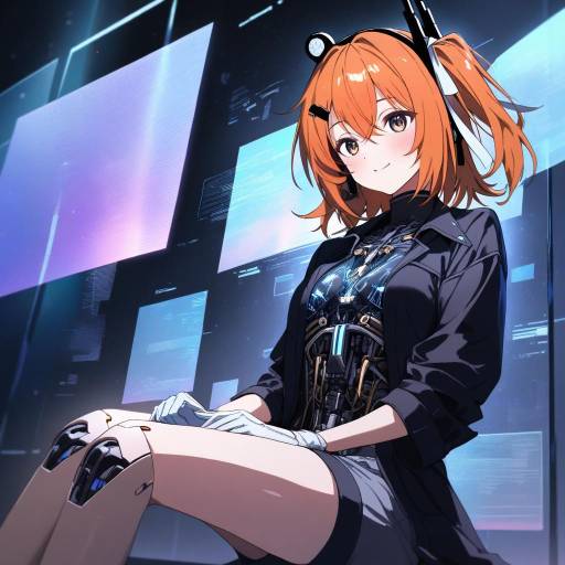 Futuristic Anime Character with Captivating Pose