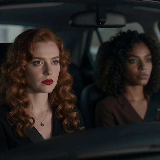 Dimly Lit Car Portrait of Two