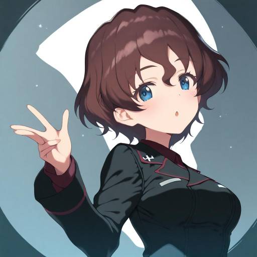 Illustration of Akaboshi koume, girls und panzer in the style of Pokachu