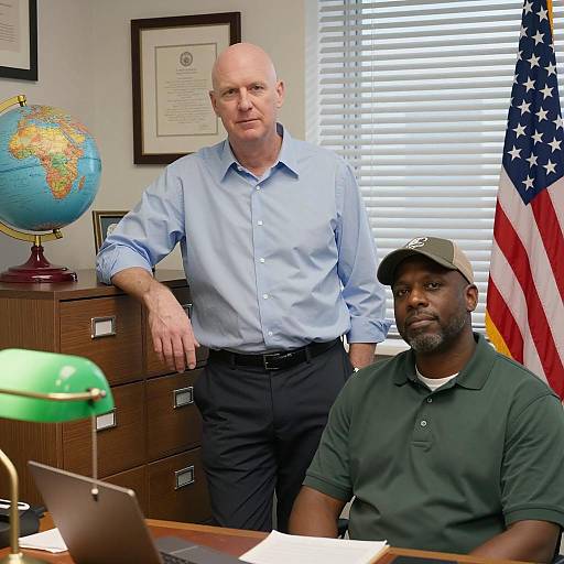 Office Scene with Two Men Portrait