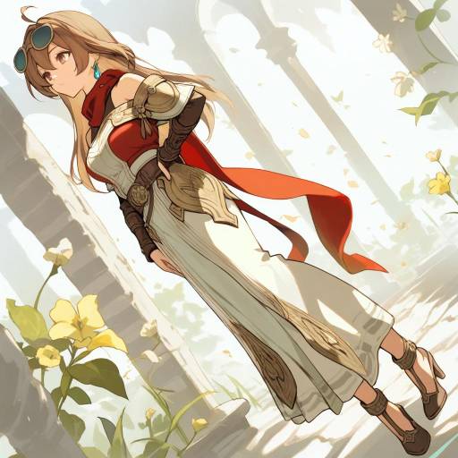 Contemplative Girl in Serene Meadow