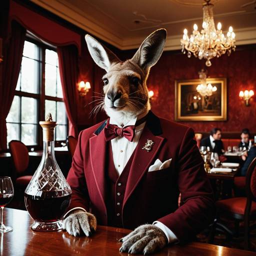 Anthropomorphic Kangaroo Sommelier Portrait
