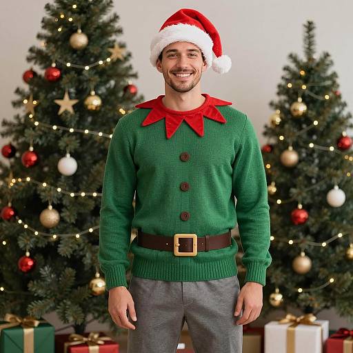 Festive Christmas Elf in Photorealistic Style
