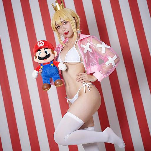 Blonde Cosplayer with Gold Crown