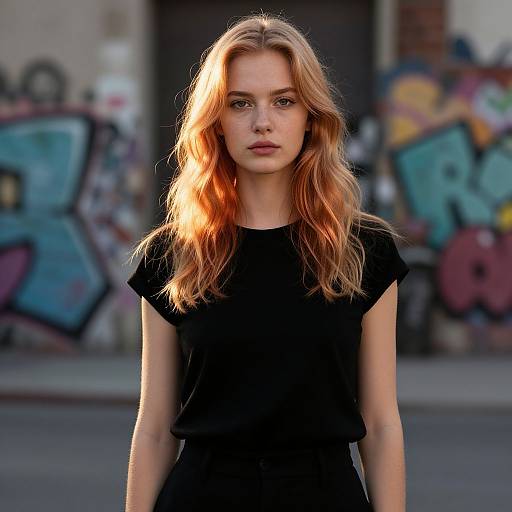 Strawberry Blonde Model in Urban Golden Hour