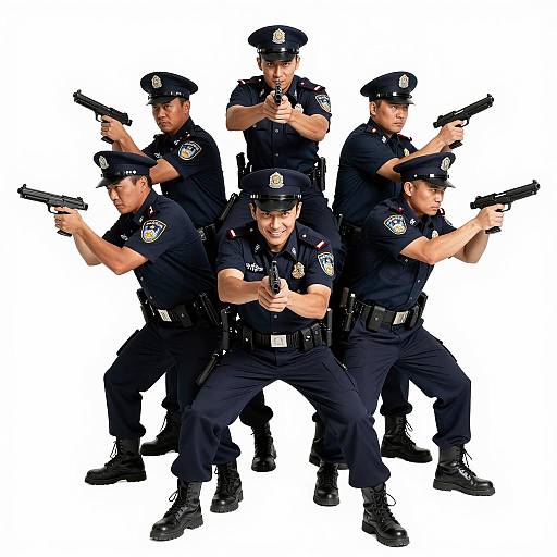Dynamic Action Pose of Police Officers