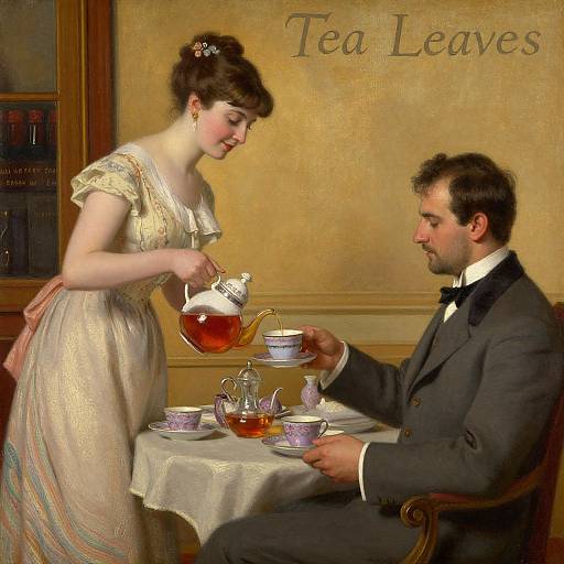 Vintage Tea Service Oil Painting