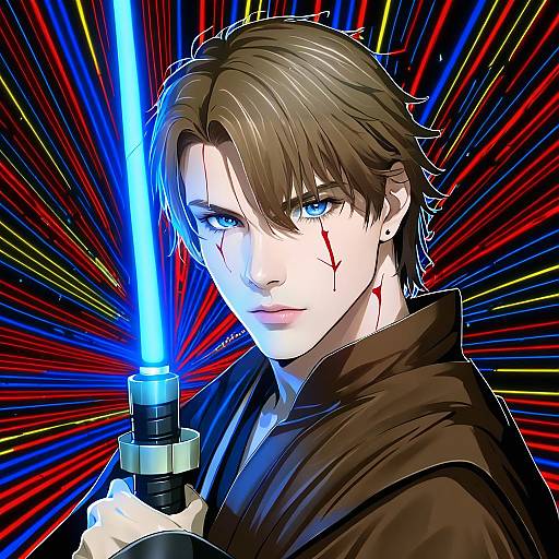 Illustration of Anakin skywalker, star wars in the style of Katou shinobu