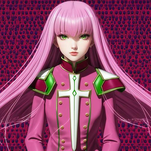 Illustration of Anya alstreim, code geass in the style of Shiroshisu