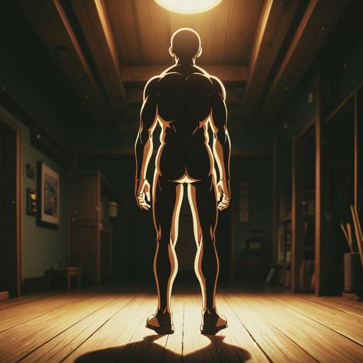 Anime Style Muscular Figure Back View