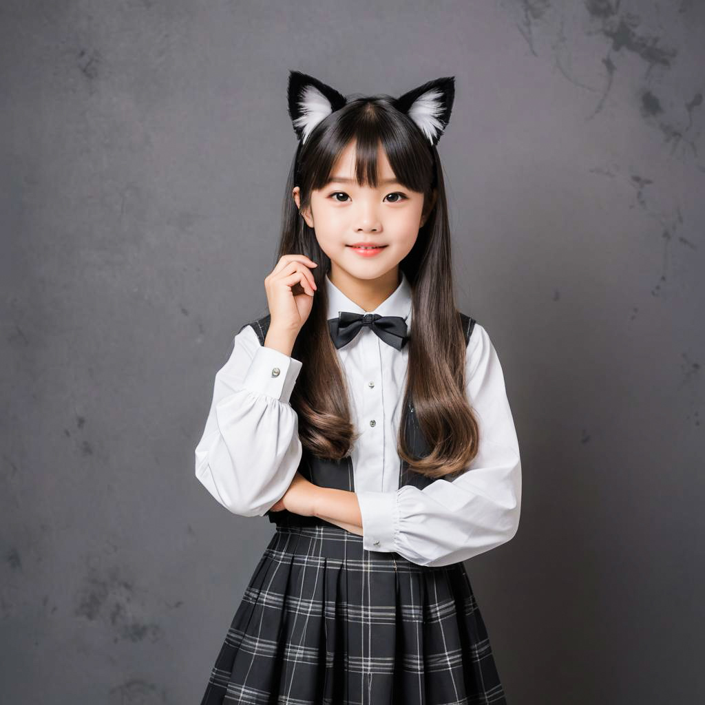 Whimsical Cat-Themed Schoolgirl Photoshoot